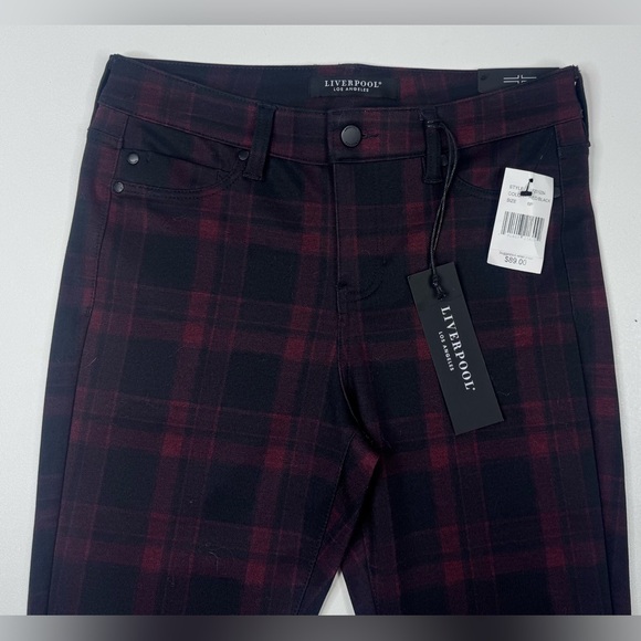 NWT Liverpool Jeans Stretch Plaid Ponte Pants Womens Size 6 Petite - Picture 5 of 12